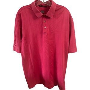 Nike Tiger Woods Fit Dry Red Pink Short Sleeve Golf Shirt Polo Size L Large